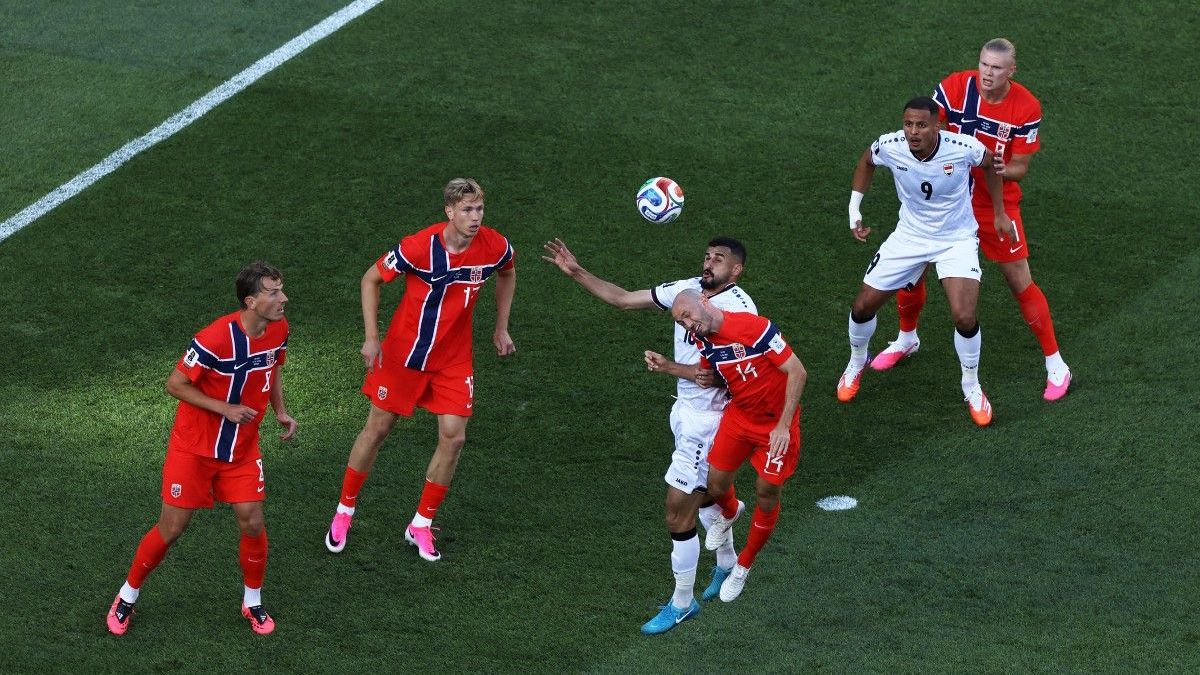 Laga Grup I Piala Dunia 2026 mempertemukan Norwegia vs Irak yang berakhir dengan skor 4-1. Haaland mencetak Brace dalam laga ini. (dok. AFP)