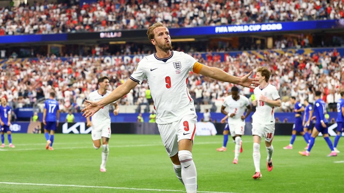 Selebrasi Harry Kane usai mencetak gol ke gawang Kroasia. (dok. istimewa)