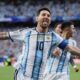 Selebrasi Lionel Messi usai mencetak gol ke gawang Aljazair. (dok. istimewa)