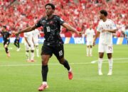 Selebrasi pemain Kanada Jonathan David. (dok. AFP)
