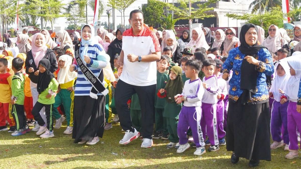 Wako Yota Balad ikut senam bersama ribuan anak TK. (dok. istimewa)