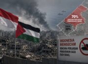 ilustrasi kecaman Indonesia untuk perluasan pendudukan Gaza oleh Israel. (dibuat dengan ChatGPT)