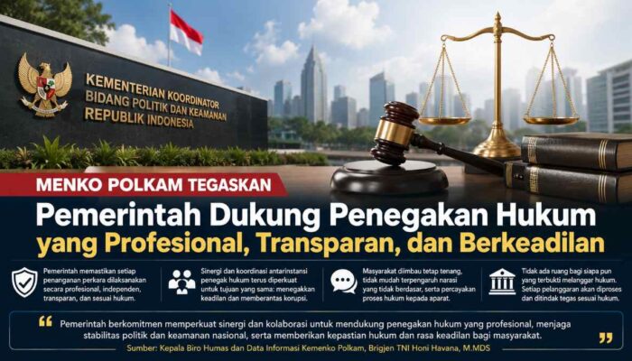 Menko Polkam Tegaskan Pemerintah Dukung Penegakan Hukum yang Profesional dan Berkeadilan