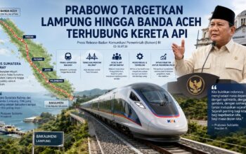 Presiden Prabowo ingin kereta api terkoneksi dari Aceh sampai Lampung. (dibuat dengan ChatGPT)