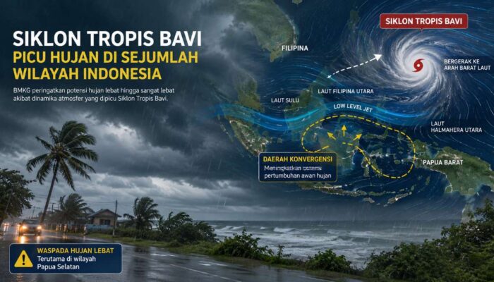 BMKG Peringatkan Dampak Siklon Tropis Bavi, Hujan Berpotensi Meluas di Indonesia