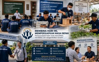 Ilustrasi pembinaan di badan pemasyarakatan. (dibuat dengan ChatGPT)