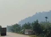 Kondisi langit di Dharmasraya yang tertutup kabut asap. (dok. istimewa)