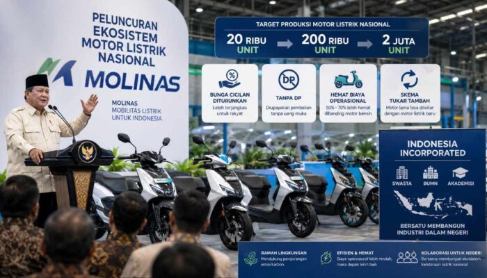 Presiden Prabowo Dorong Produksi Motor Listrik Nasional hingga 2 Juta Unit