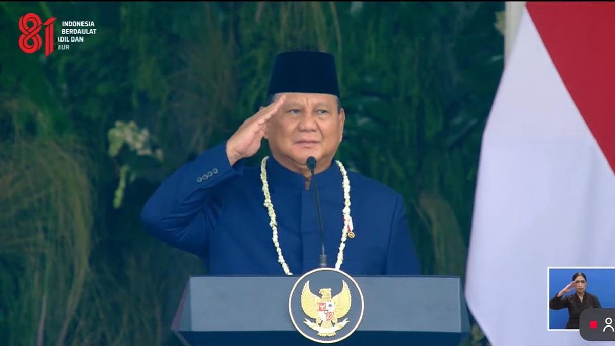 Presiden Prabowo saat memimpin upacara HUT RI ke-81. (dok. istimewa)