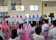 Ujian kenaikan pangkat taekwondo yang dihadiri Kepala Kesbangpol Sumbar. (dok. istimewa)