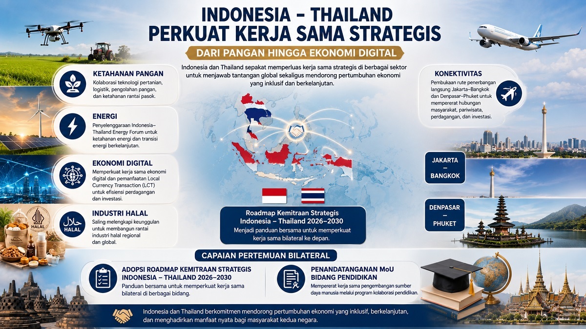 ilustrasi kerjasama Indonesia-Thailand. (dibuat dengan ChatGPT)