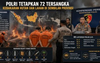 Polri Tetapkan 72 Tersangka Kebakaran Hutan dan Lahan di Sembilan Provinsi