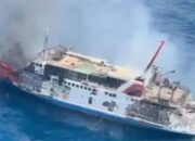 KMP Putri Yasmin Terbakar di Selat Lombok, 172 Orang Selamat dan 1 Meninggal