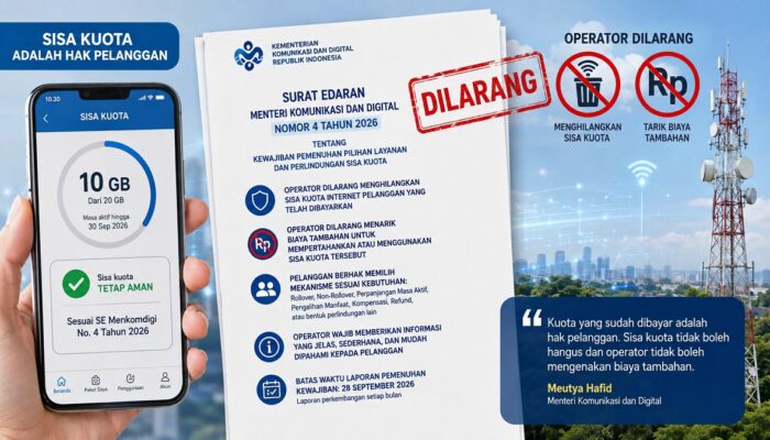 Menkomdigi Keluarkan SE: Operator Dilarang Hilangkan Sisa Kuota Internet dan Tarik Biaya Tambahan!