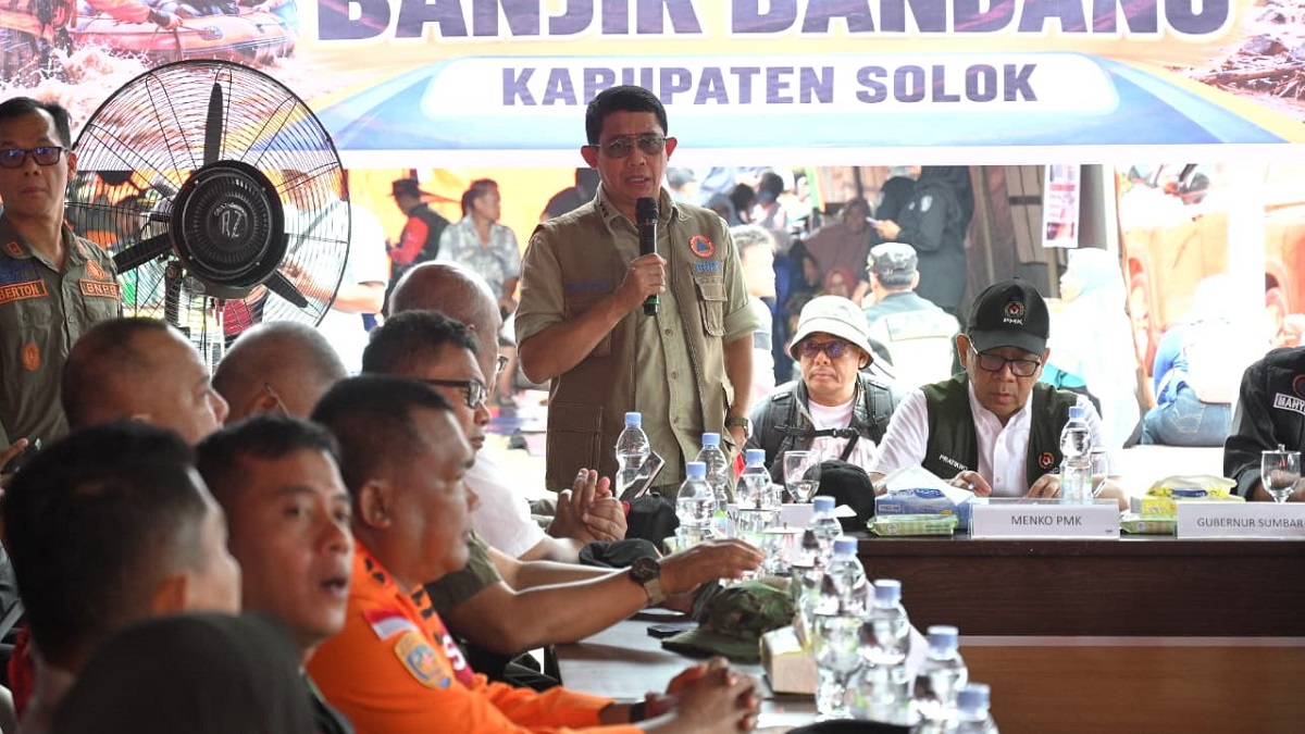 Kepala BNPB Suharyono saat berada di lokasi galodo Solok. (dok. istimewa)