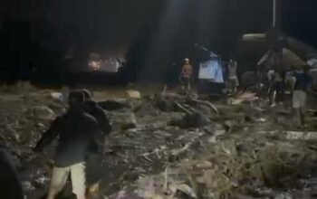 Kondisi di Kompleks Kantor Bupati Solok saat terjadi galodo. (dok. istimewa)