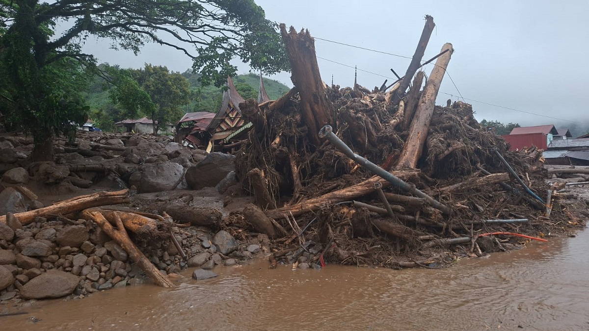 Kondisi terkini galodo di Kompleks Pemerintahan Kabupaten Solok. (dok. istimewa)