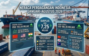 Ekspor Tetap Kuat hingga Agustus 2026, Neraca Perdagangan RI Cetak Surplus USD 7,25 Miliar